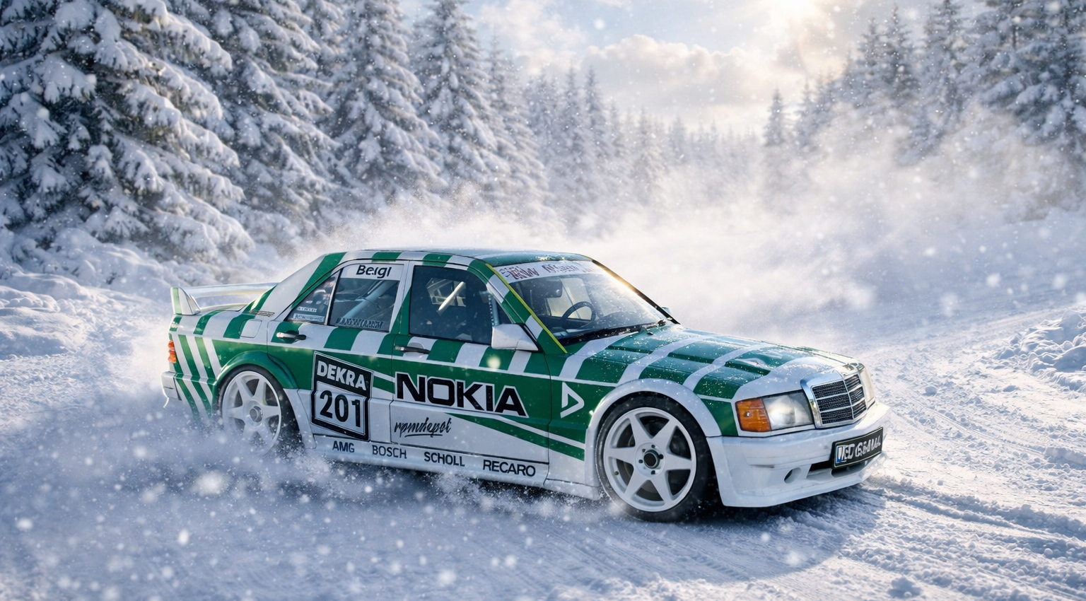 190E EVO 1 FB Performance Nokia Dekra im Schnee